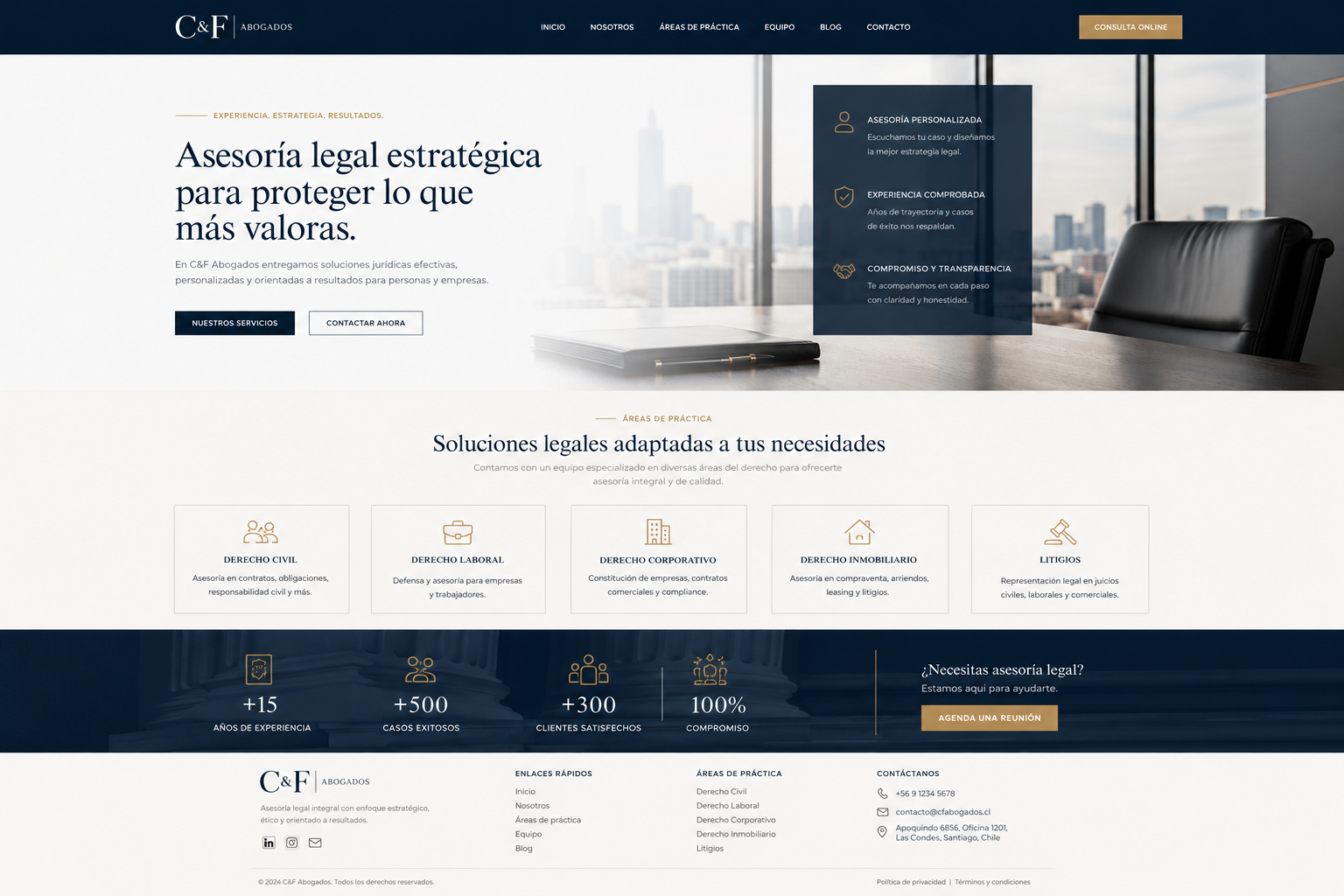 Página principal C&F Abogados: asesoría legal estratégica para proteger lo que más valoras.